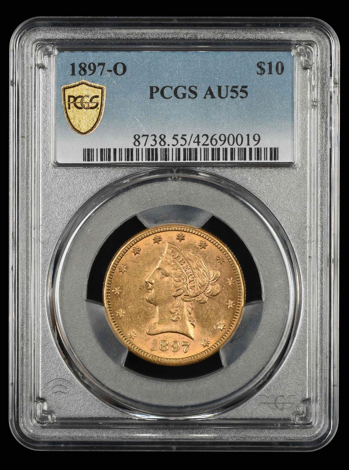 1897 O $10 Gold PCGS AU 55