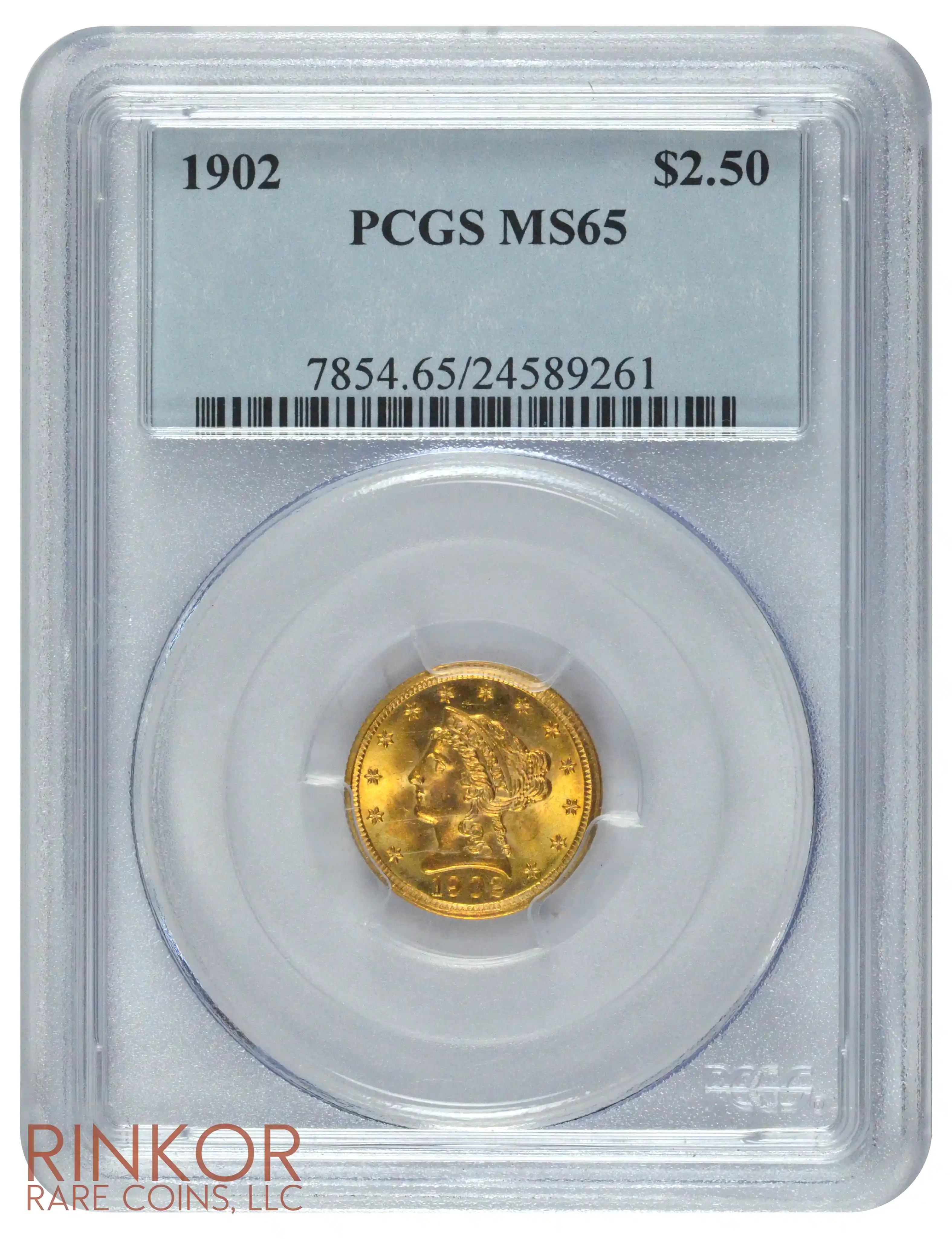 1902 $2.5 Liberty Head Quarter Eagle PCGS MS 65