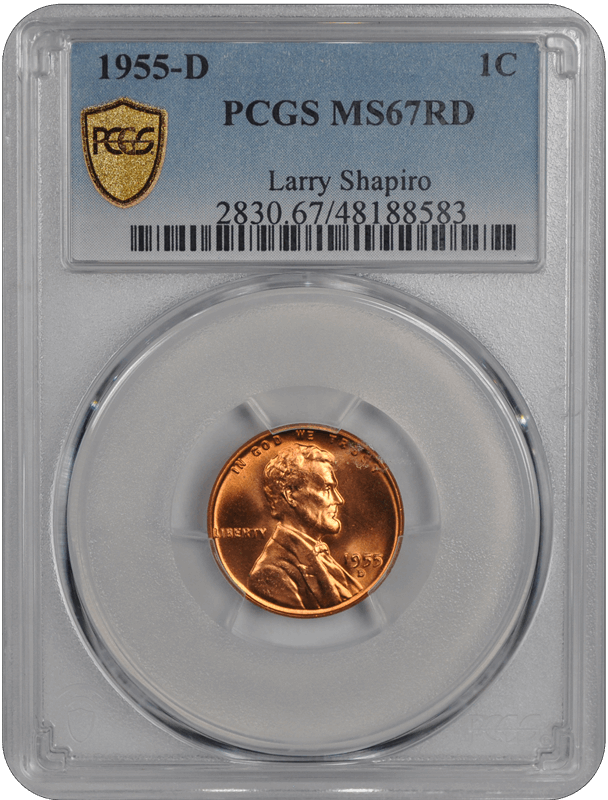 1955-D Lincoln PCGS RD 67