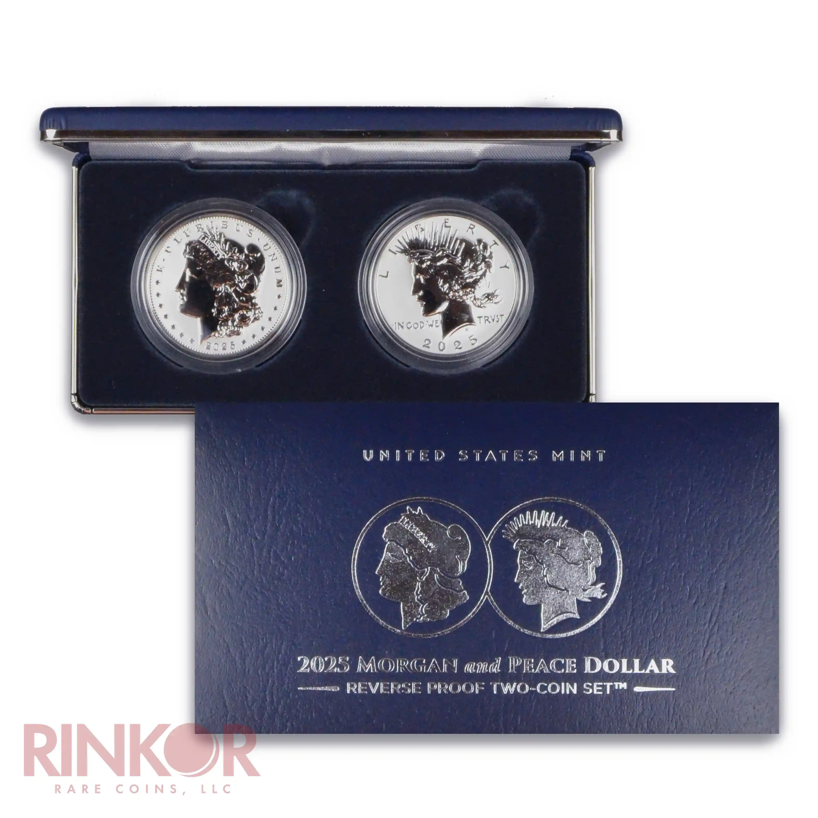 2025-S $1 Morgan and Peace Dollar 2-Coin Set Reverse Proof (Box and CoA)
