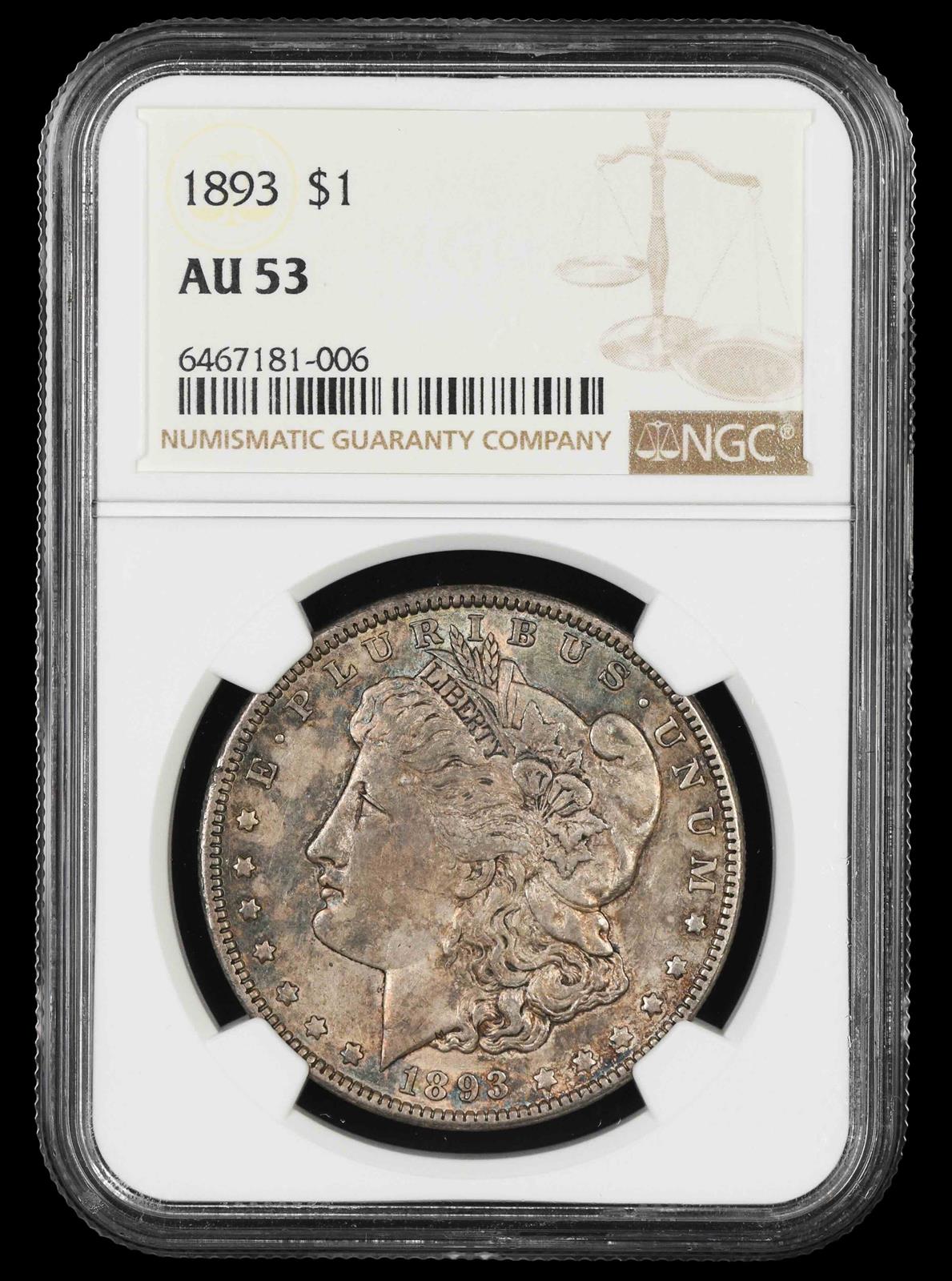 1893 $1 NGC AU-53