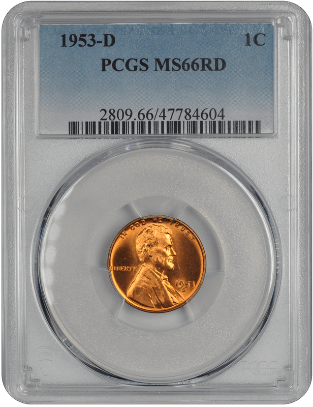 1953-D Lincoln PCGS RD 66