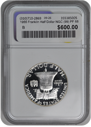 1955 Franklin Half Dollar NGC (99) PF 68