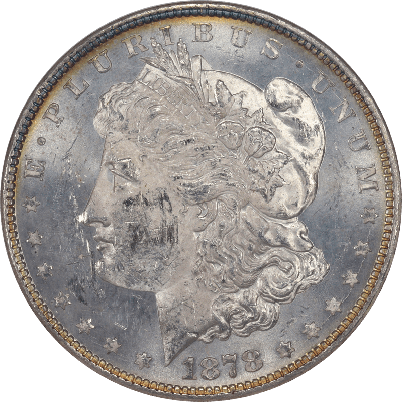 1878 8TF Morgan Silver Dollar $1 ANACS MS 60 - Frosty White