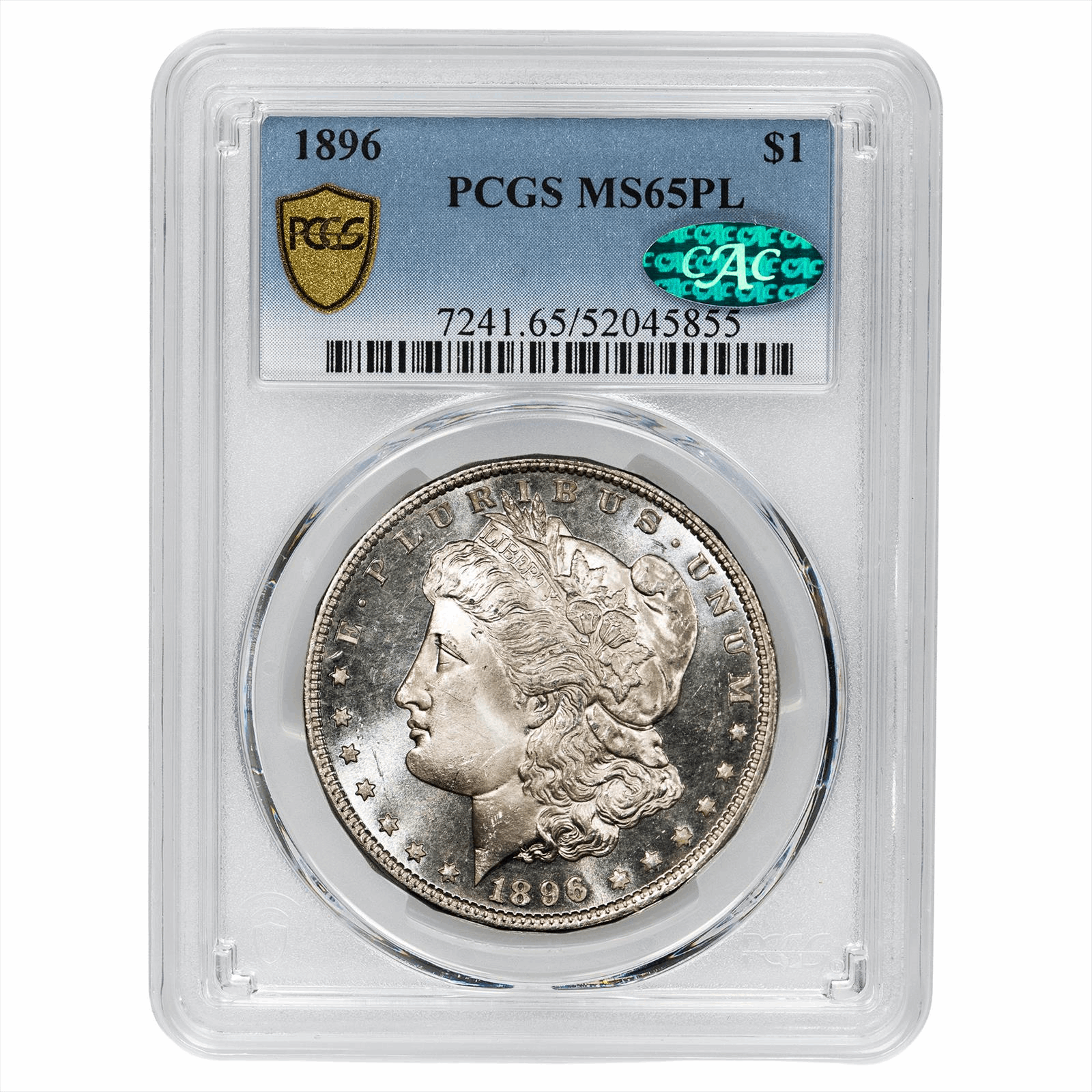 1896 Morgan Dollar $1 PCGS MS 65 PL CAC