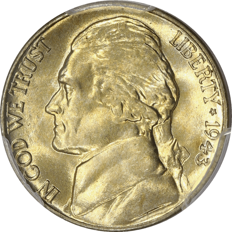 1943-D Jefferson War Nickel 5c, PCGS MS 66 FS