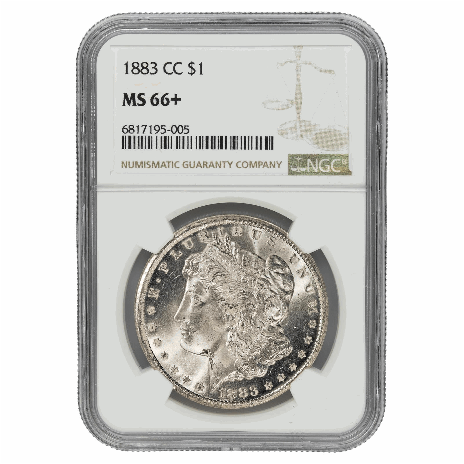 1883-CC Morgan Silver Dollar $1 NGC MS 66+