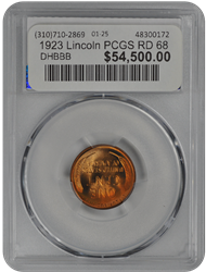 1923 Lincoln PCGS RD 68