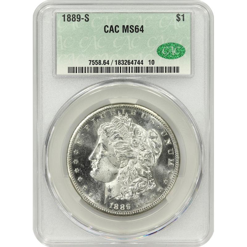 1889-S Morgan Dollar $1 CAC MS64