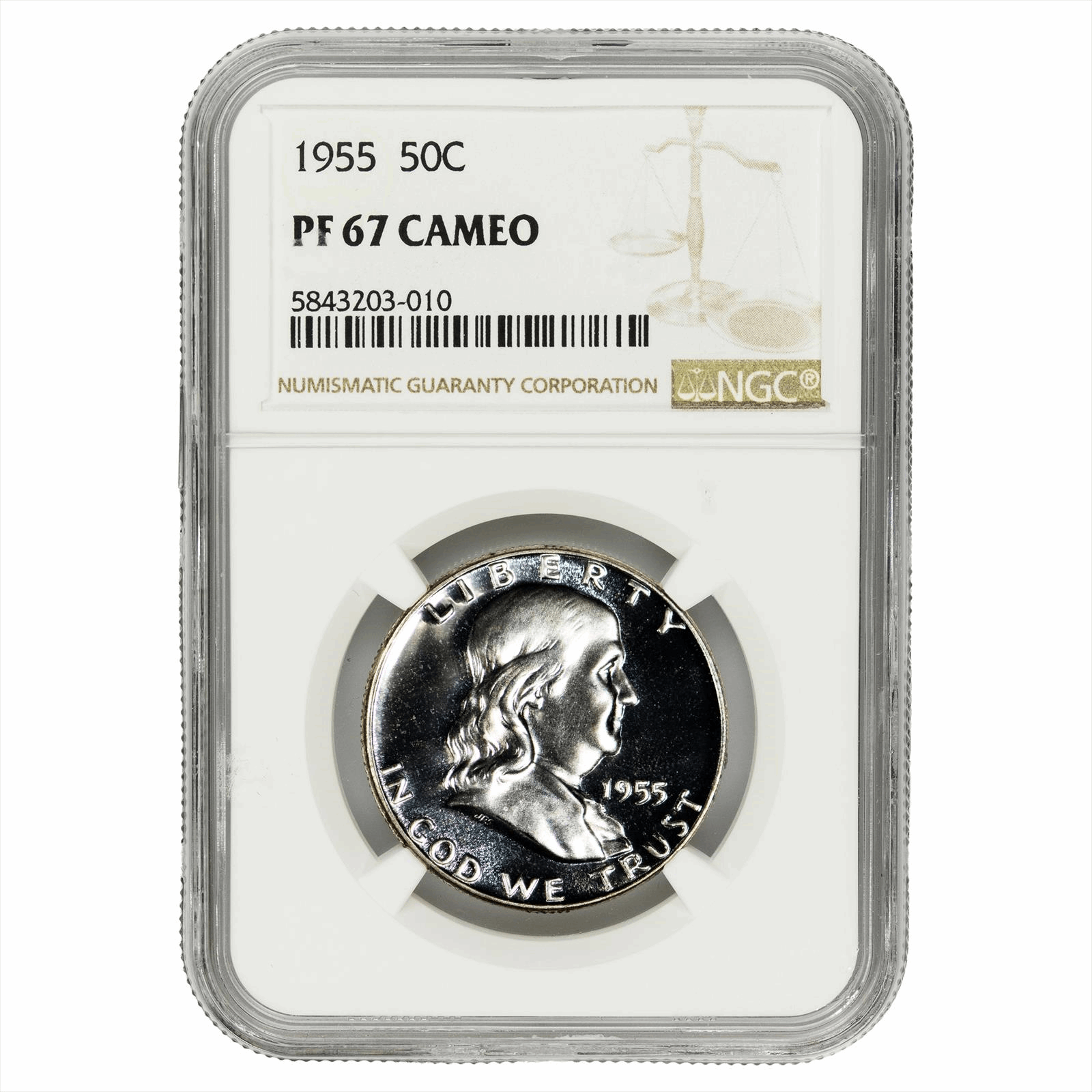 1955 Franklin Half Dollar 50C NGC PF 67 CAM