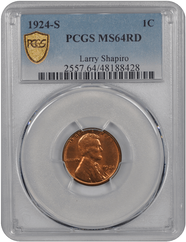 1924-S Lincoln PCGS MS RD 64