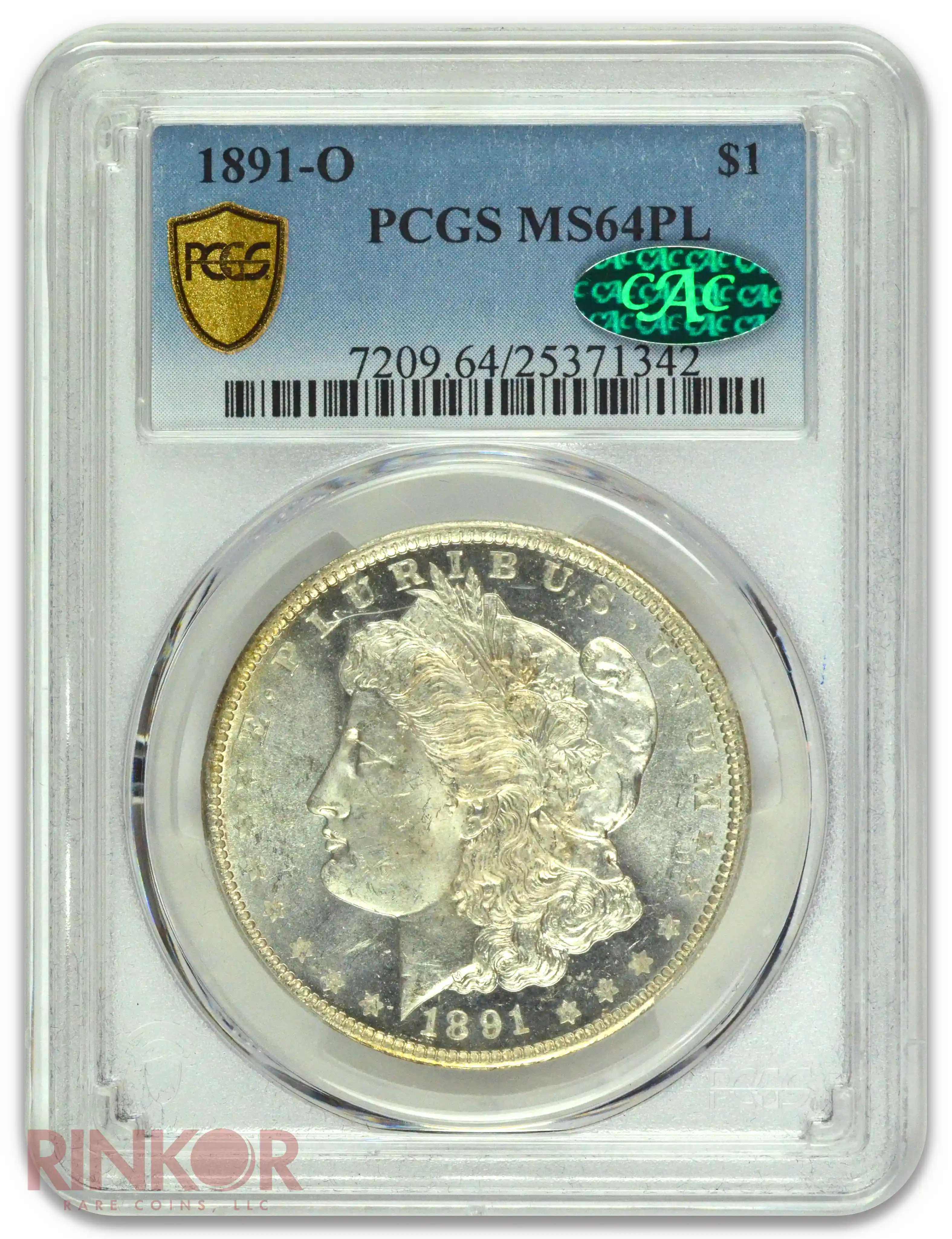 1891-O $1 Morgan Dollar PCGS MS 64 PL CAC