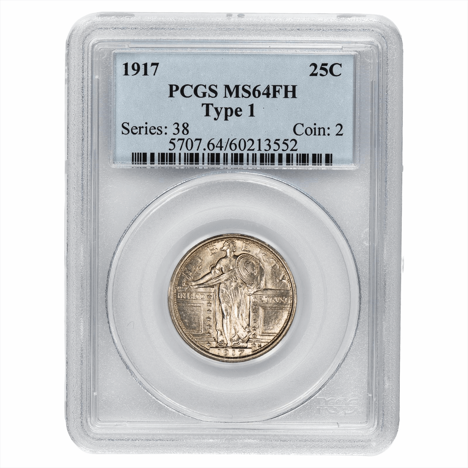 1917 Type 1 Standing Liberty Quarter 25C PCGS MS 64 FH