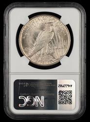 1921 Peace $1 Mint Error Obverse Die Break Along Rim @3:00 Bill Fivaz Signature Label NGC MS 64
