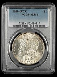 1900 O/CC $1 PCGS MS61