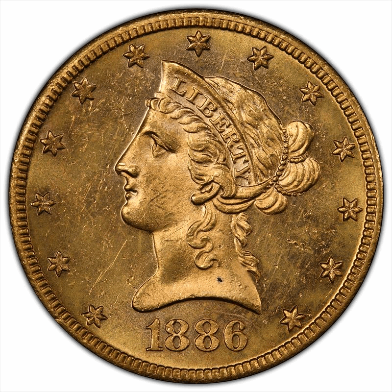 1886-S $10 PCGS MS 63 CAC