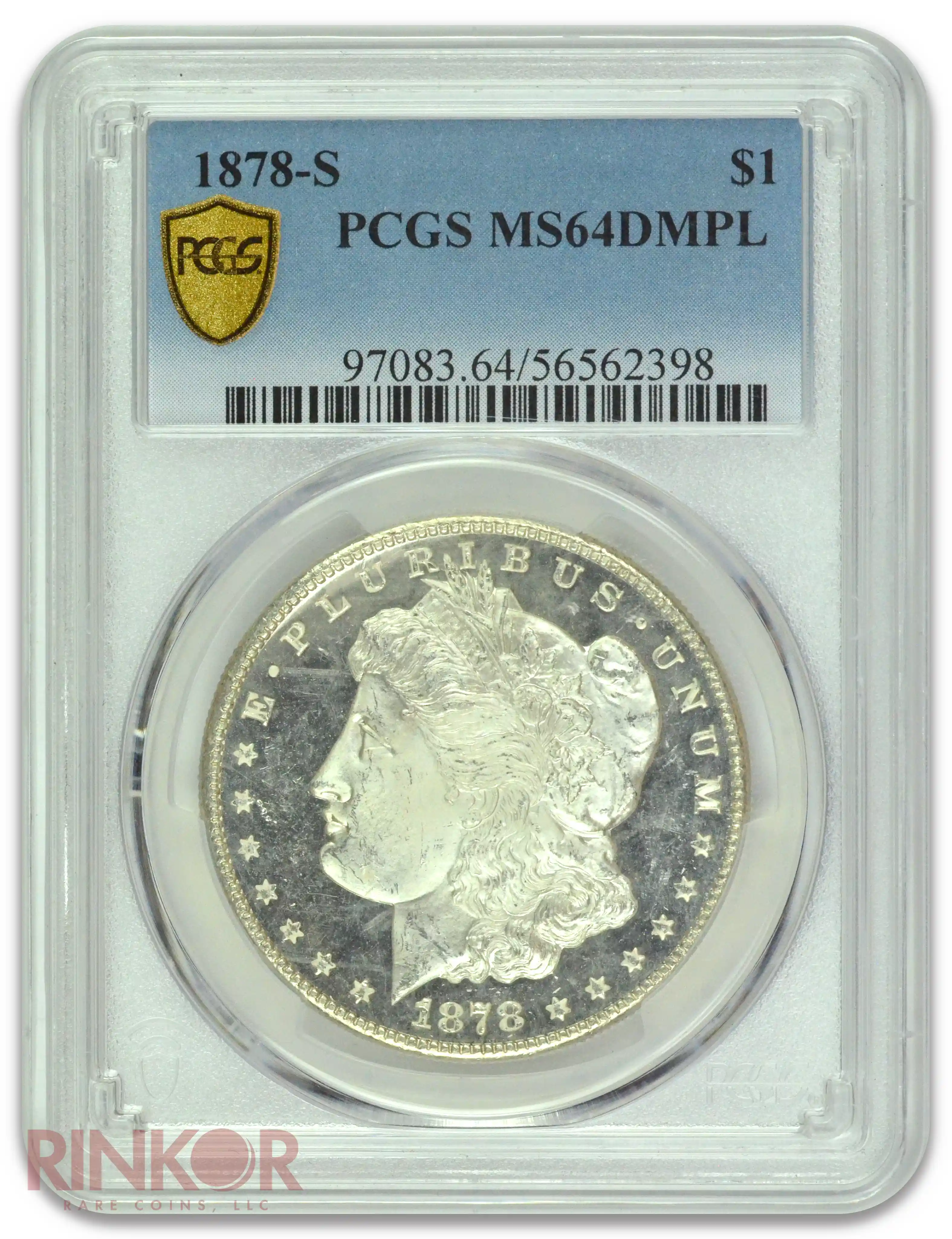 1878-S $1 Morgan Dollar PCGS MS 64 DMPL