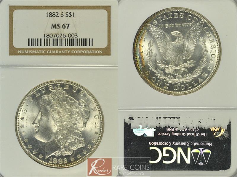 1882-S $1 NGC MS 67