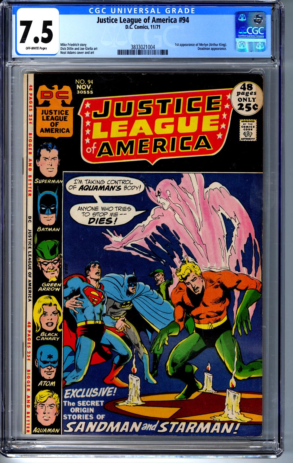 Justice League of America #94 CGC 7.5 7.5