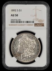 1892 S $1 NGC AU-50