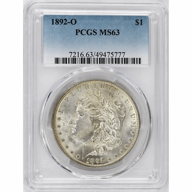 1892-O $1 Morgan Silver Dollar - PCGS MS63 - Better Date