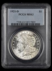 1921 D $1 PCGS MS63 MS63