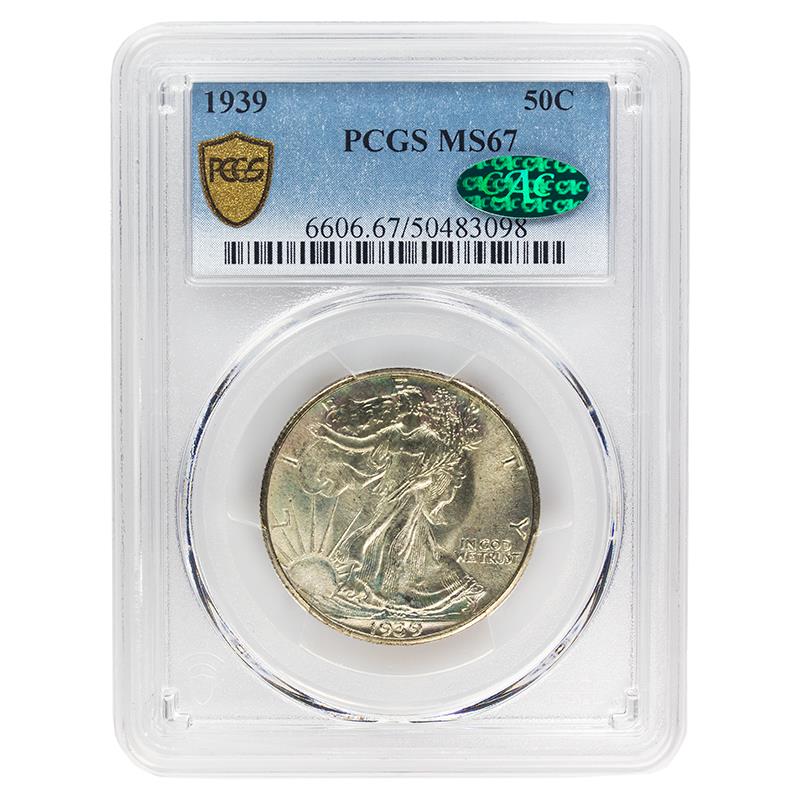 1939 Walking Liberty Half Dollar, 50C PCGS MS 67, CAC Certified