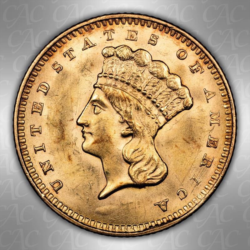 1857 G$1 CACG MS 64 