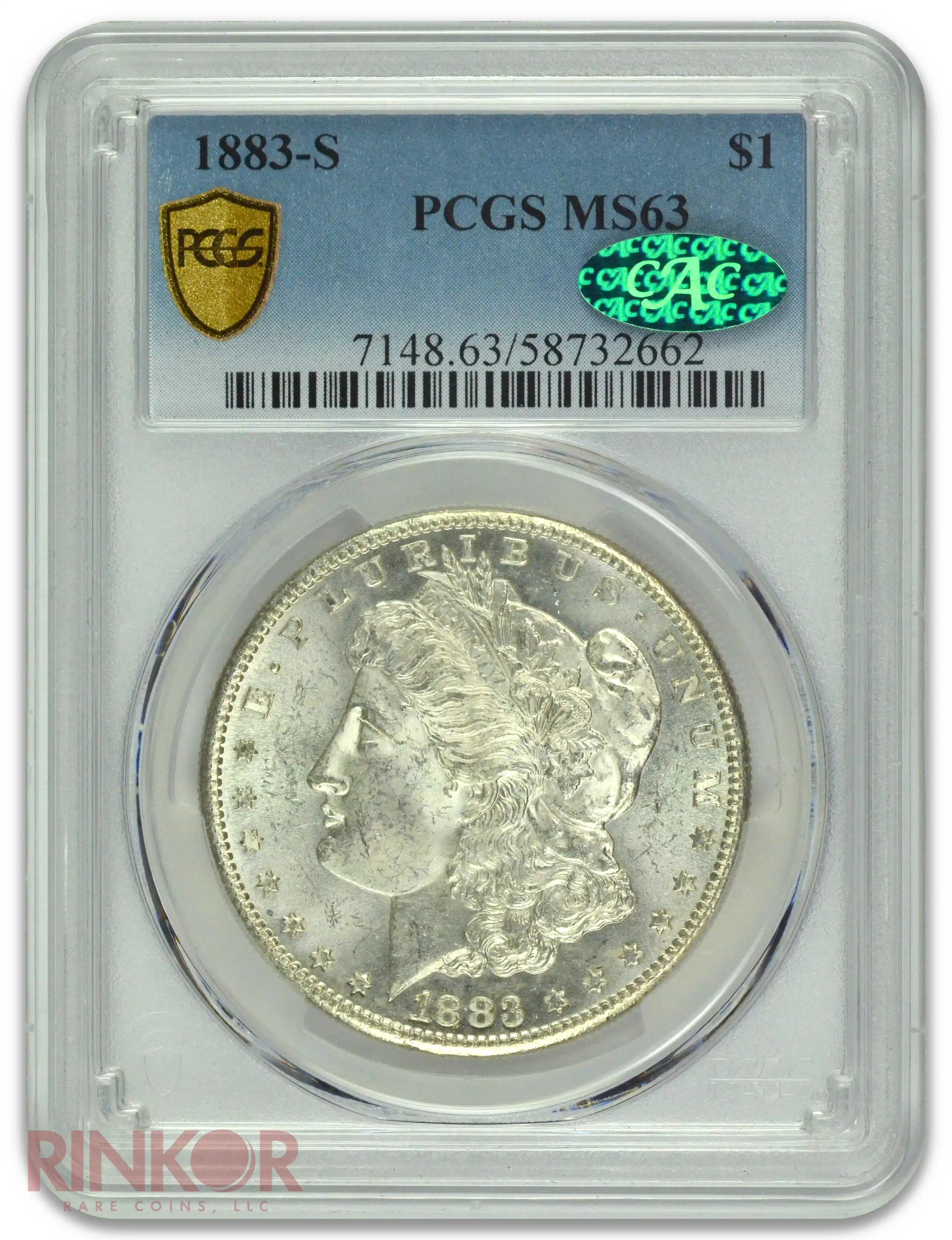 1883-S $1 Morgan Dollar PCGS MS 63 CAC