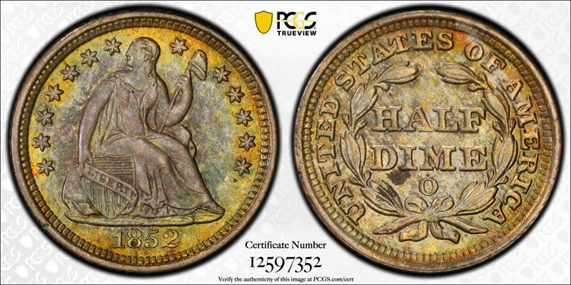 1852-O Seated Liberty PCGS MS65 