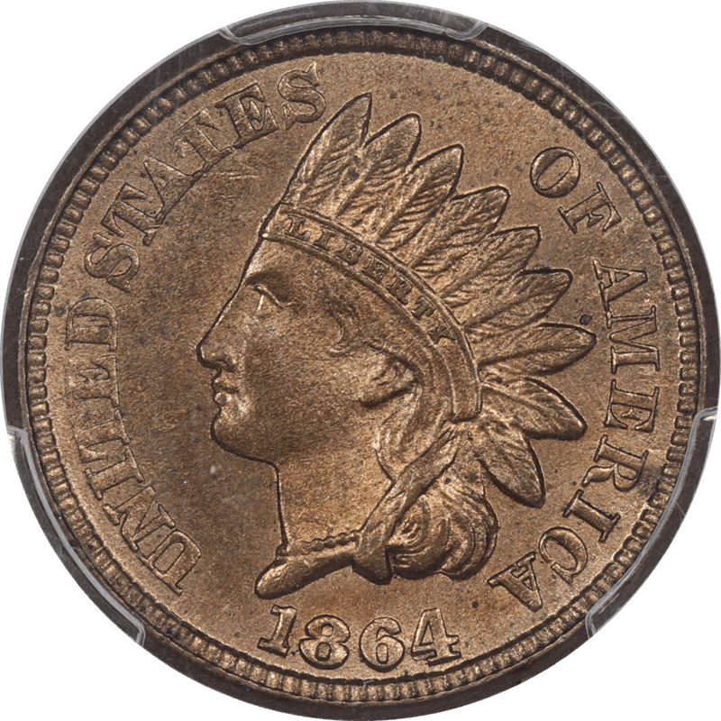 1864 Copper Nickel Indian Cent 1c PCGS MS64 Well Struck Prime Example
