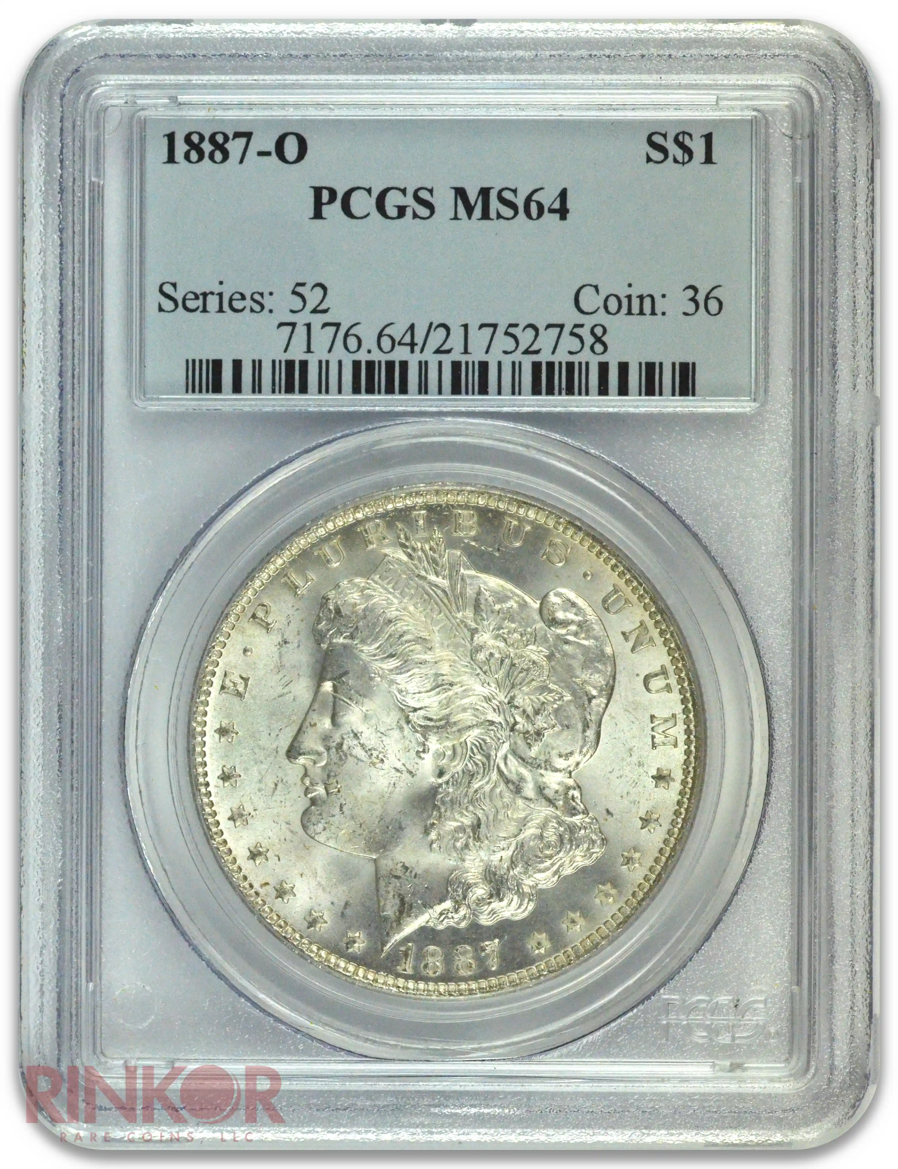 1887-O $1 Morgan Dollar PCGS MS 64