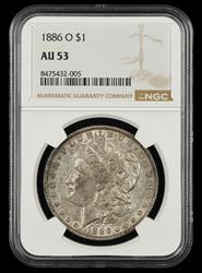 1886 O $1 NGC AU53