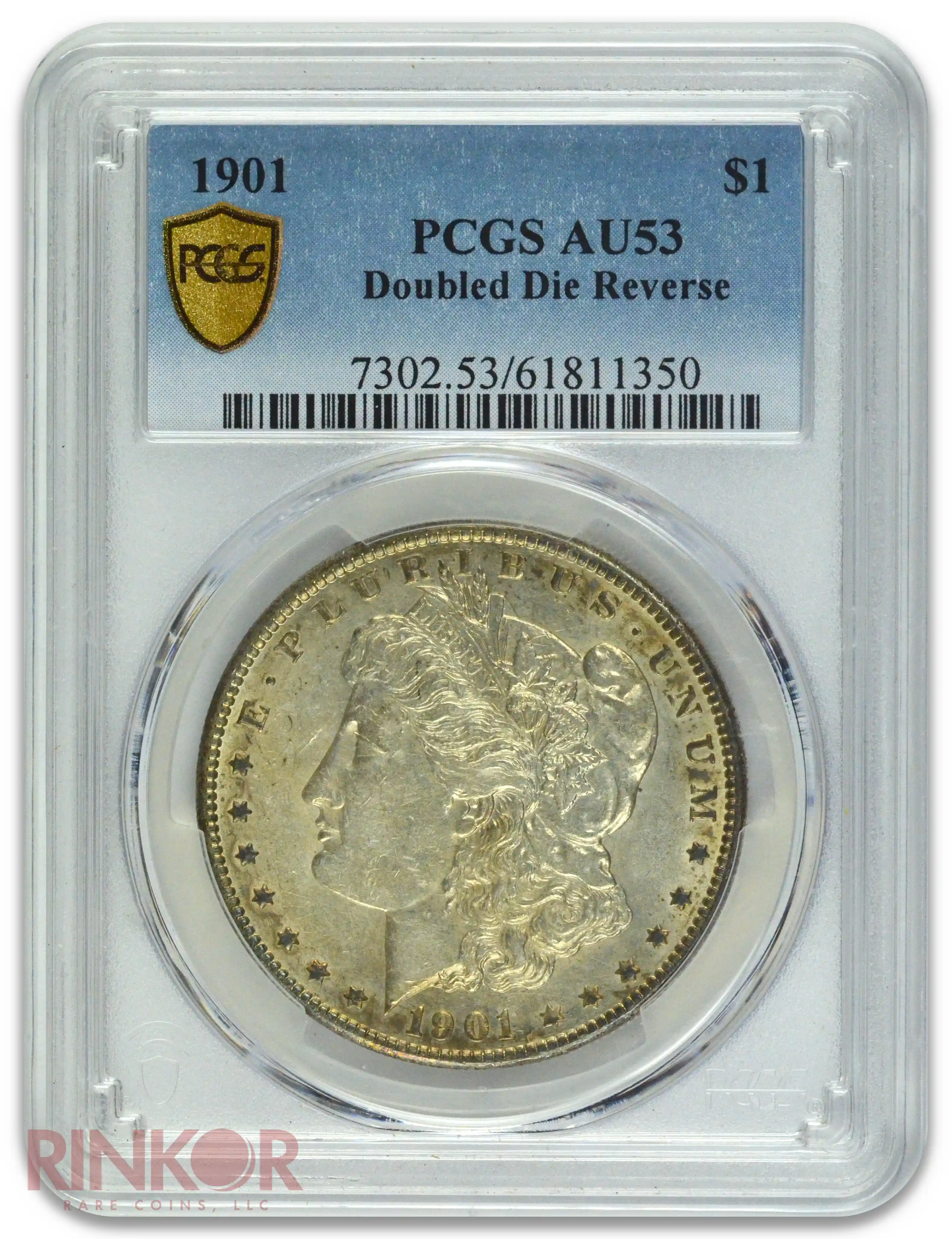 1901 $1 Doubled Die Reverse Morgan Dollar PCGS AU-53
