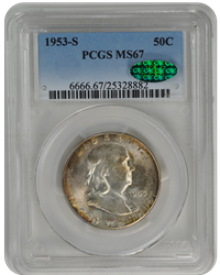 1953-S Franklin PCGS CAC (99) MS 67