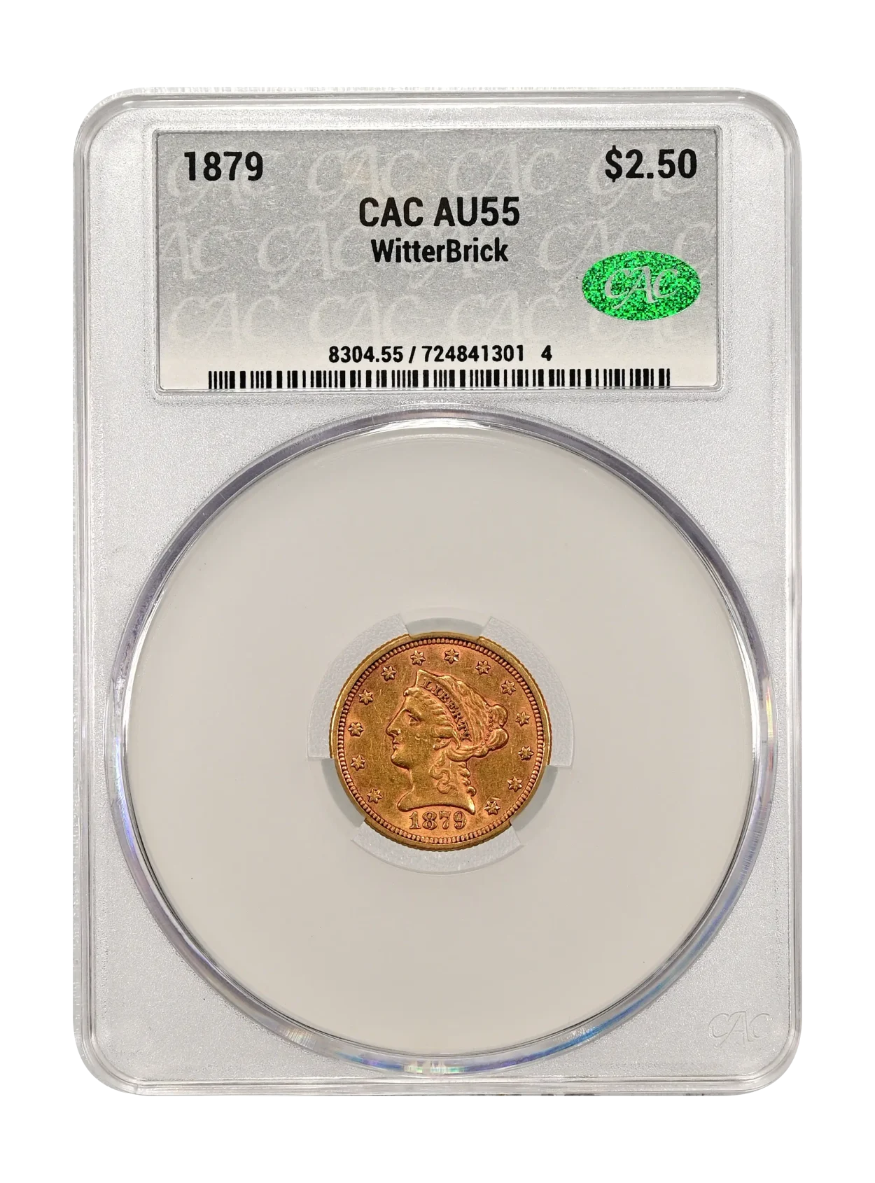 1879 $2.50 CACG AU-55 WitterBrick