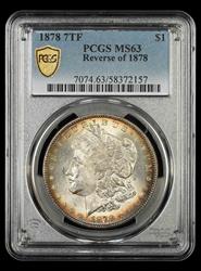 1878 7TF $1 Reverse of 1878 PCGS MS 63