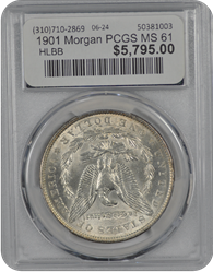 1901 Morgan PCGS MS 61