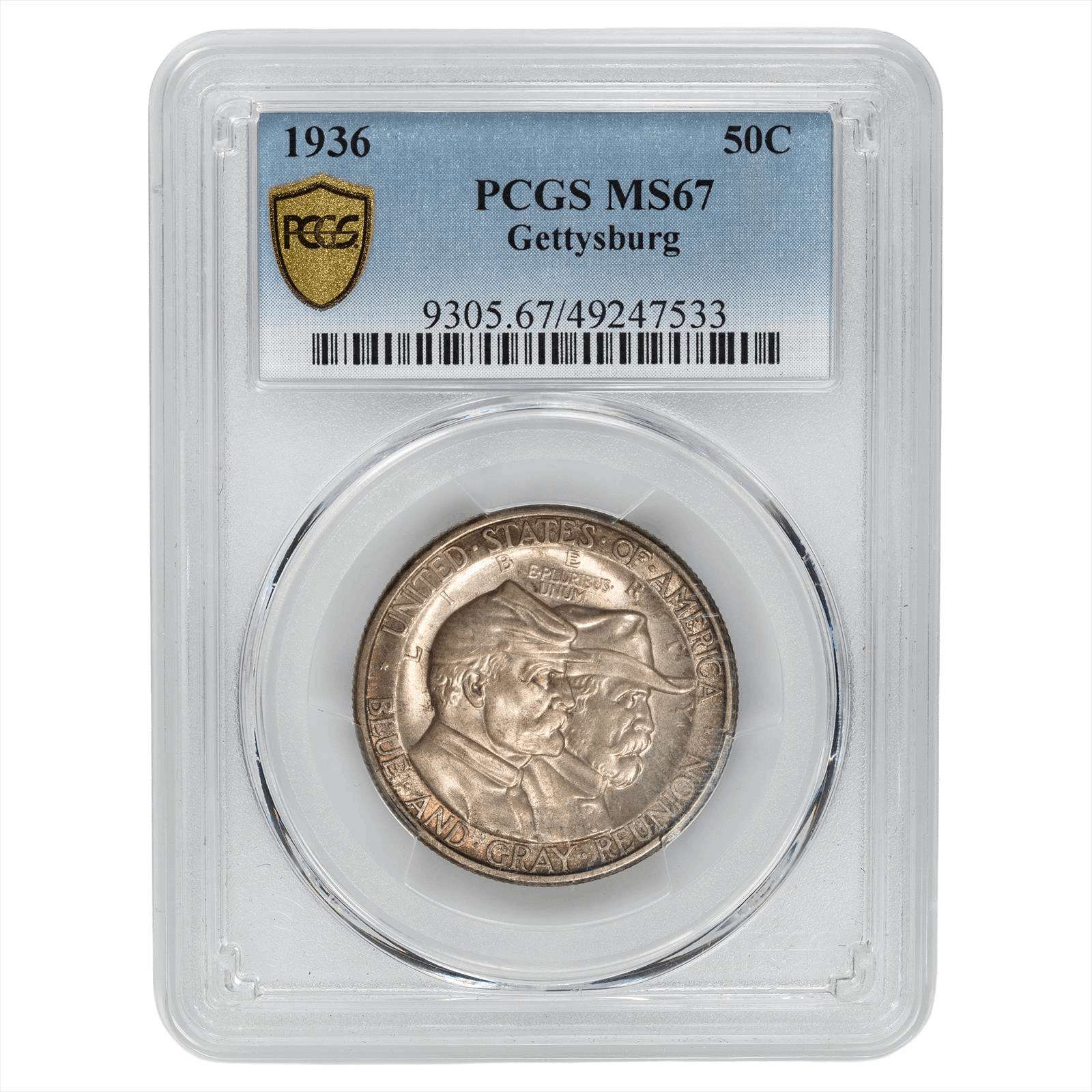 1936 Gettysburg Commemorative Half Dollar 50C PCGS MS 67