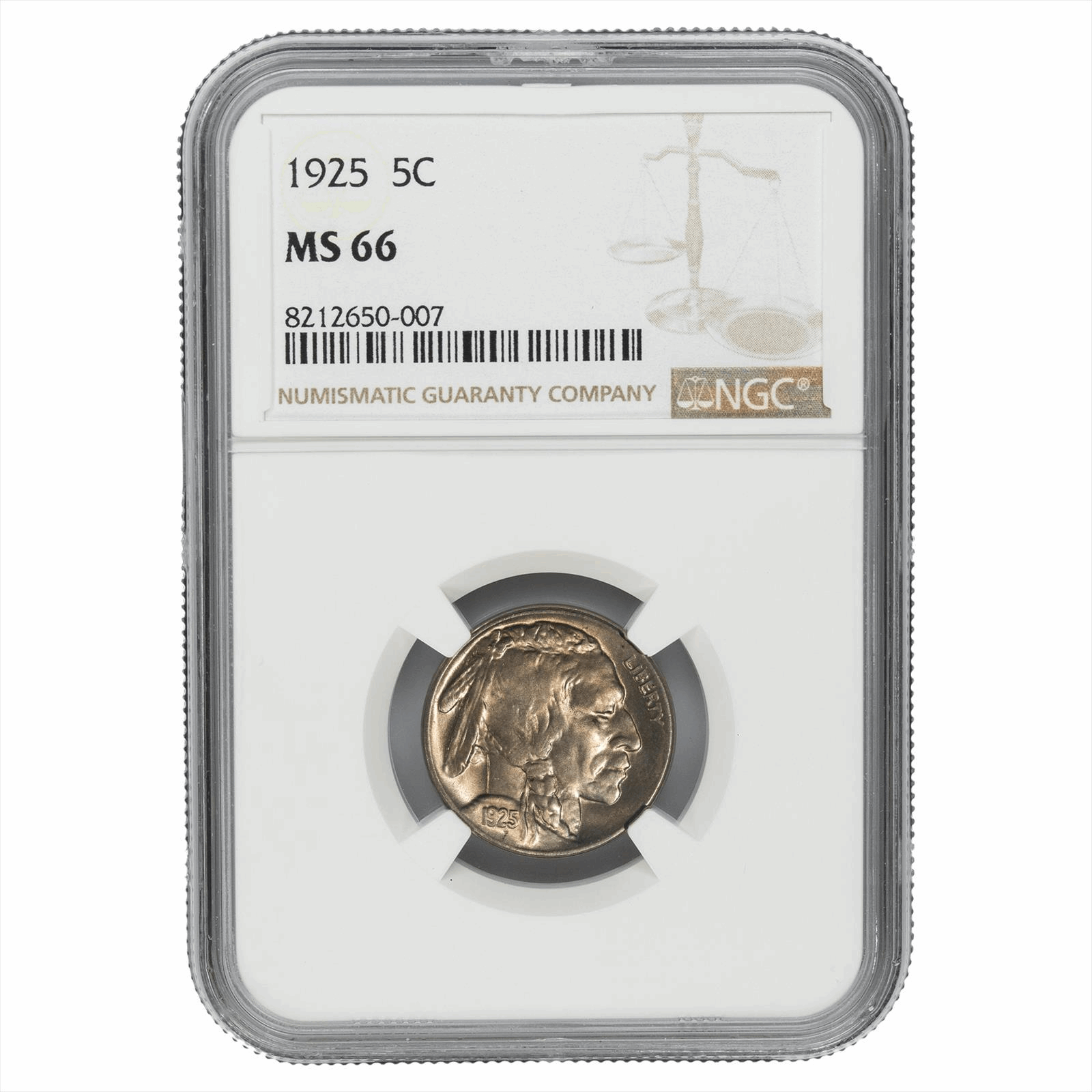 1925 Buffalo Nickel 5C NGC MS 66