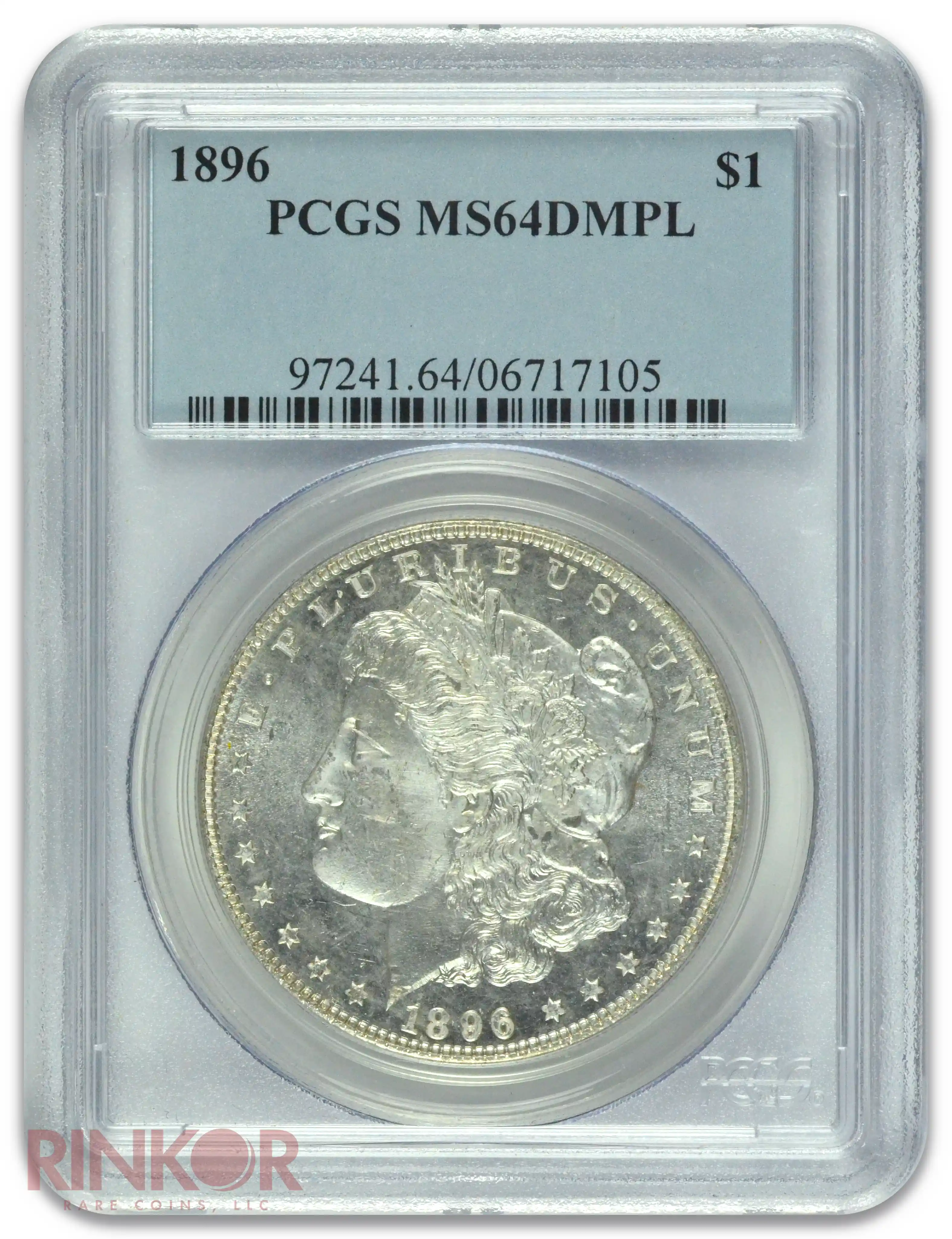 1896 $1 Morgan Dollar PCGS MS 64 DMPL