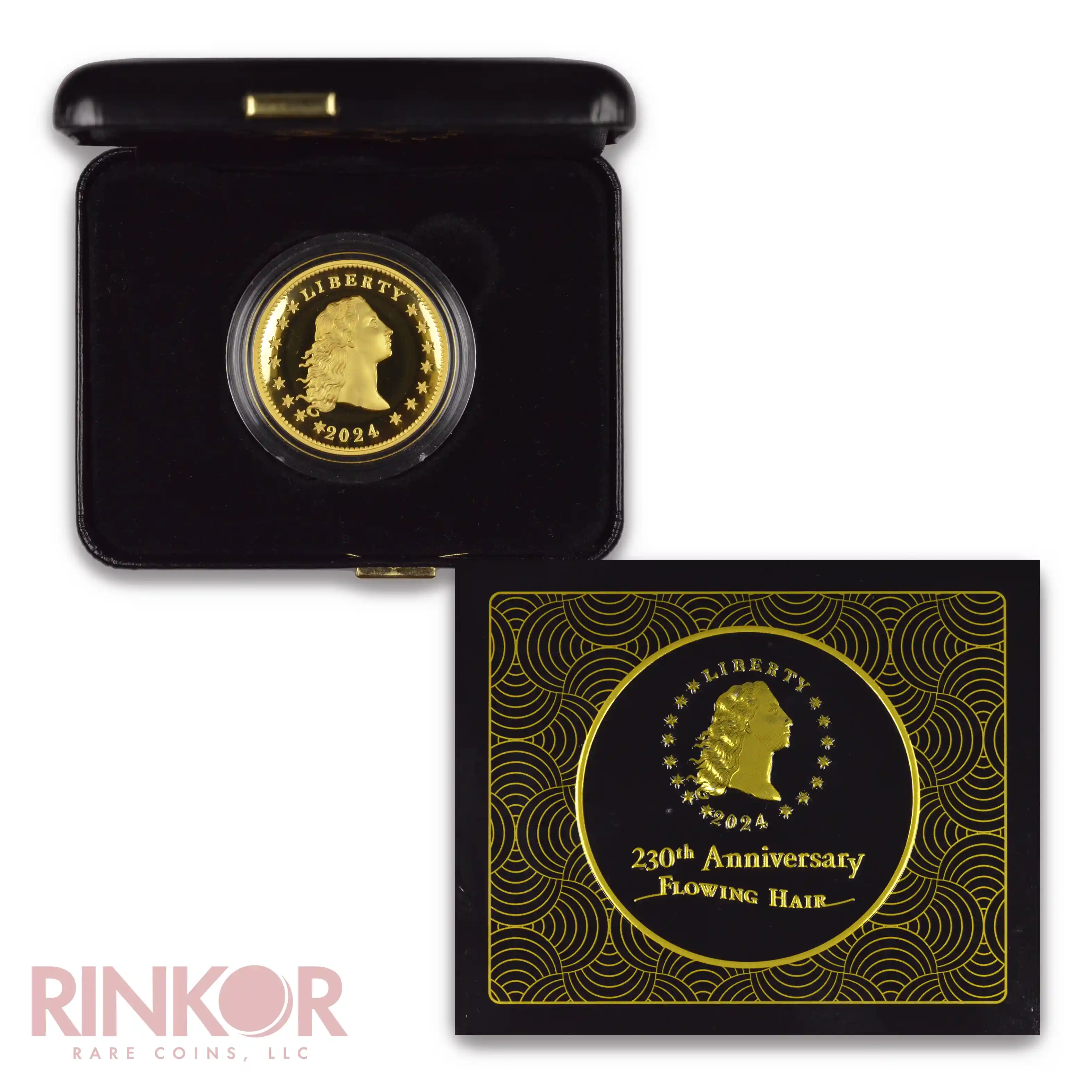 2024 1oz Flowing Hair 230th Anniversary Gold High Relief Proof (Box and CoA)
