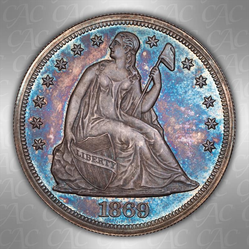 1869 $1 CACG PR 64