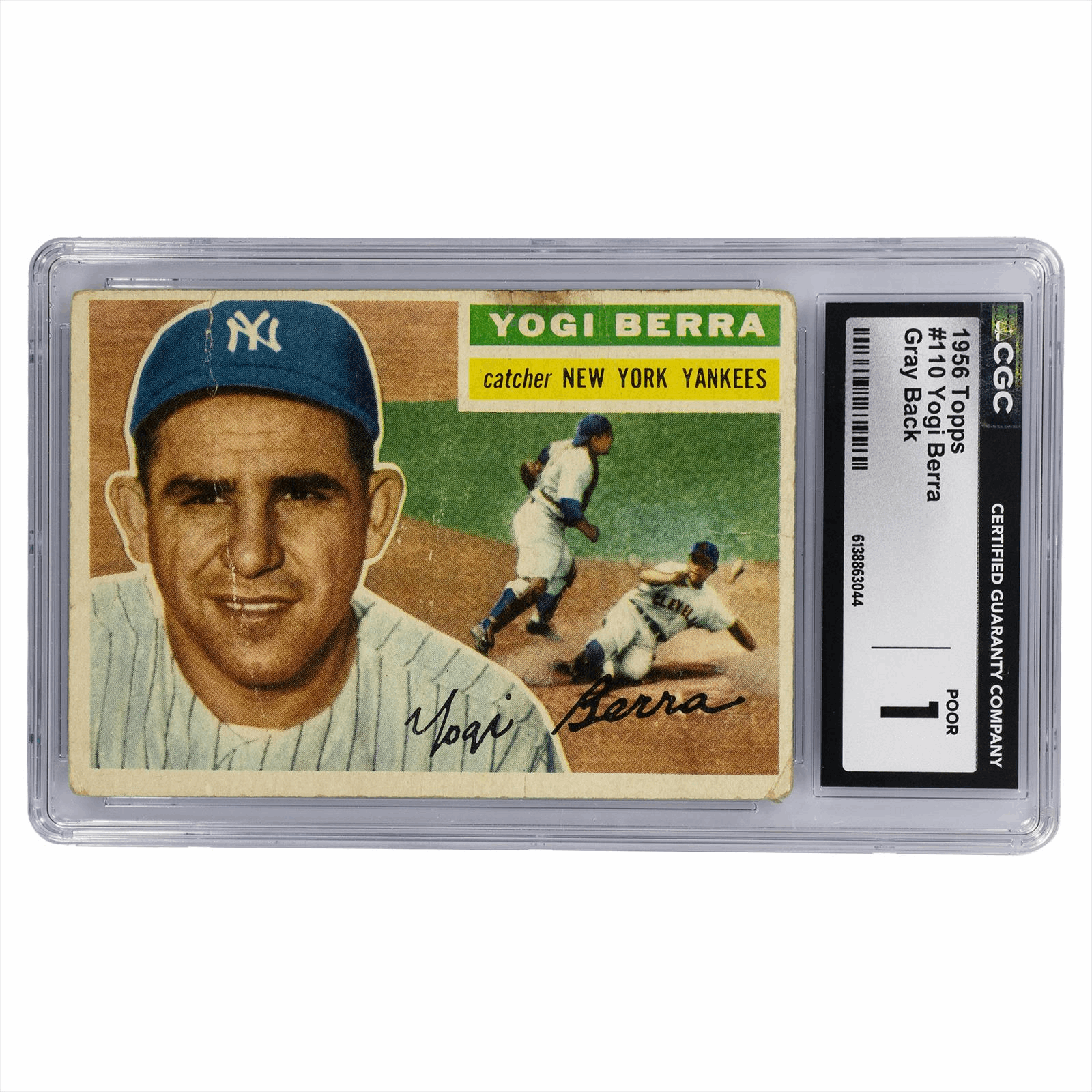 1956 Topps Yogi Berra Gray Back #110 CGC PR 1