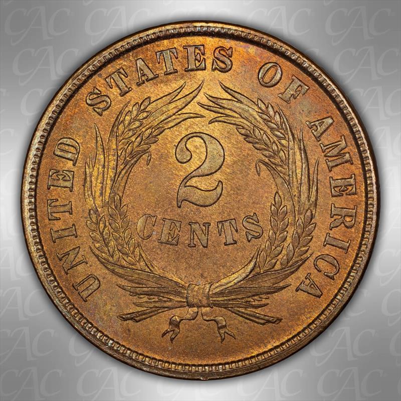 1866 2C CACG MS 66 RB