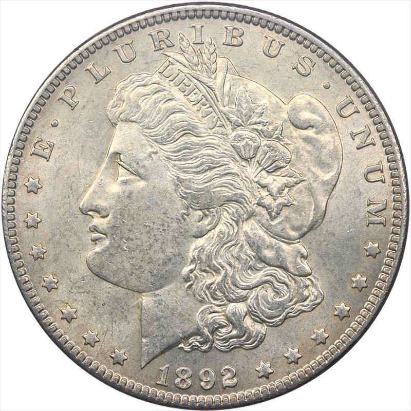1892 Morgan Silver Dollar $1 Uncirculated Condition, Semi-Key Date