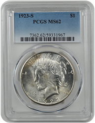 1923-S Peace PCGS MS 62