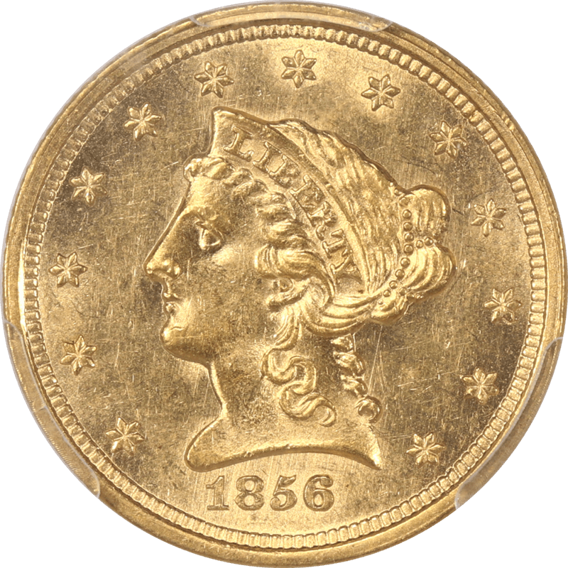 1856 Liberty $2 1/2 Gold Quarter Eagle PCGS MS62 - Very Clean for the Grade