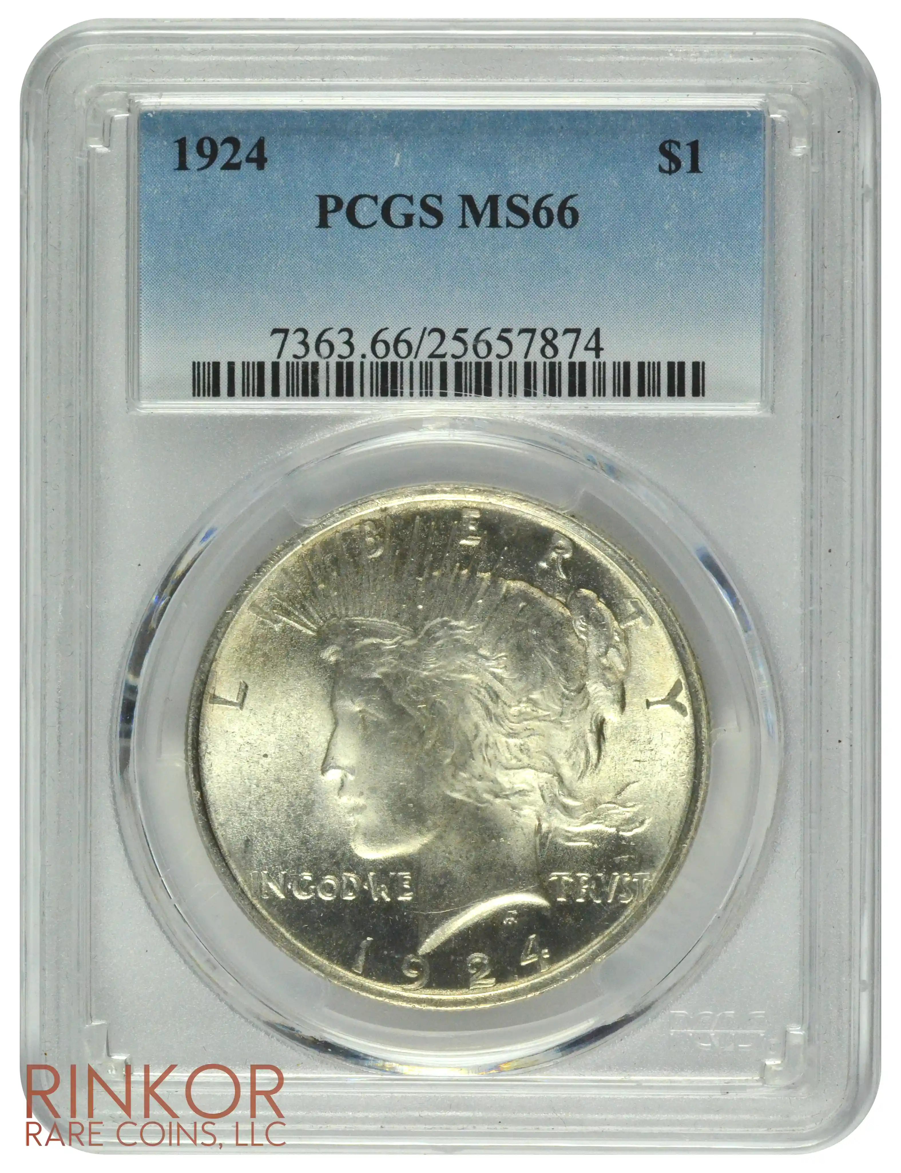 1924 $1 PCGS MS 66