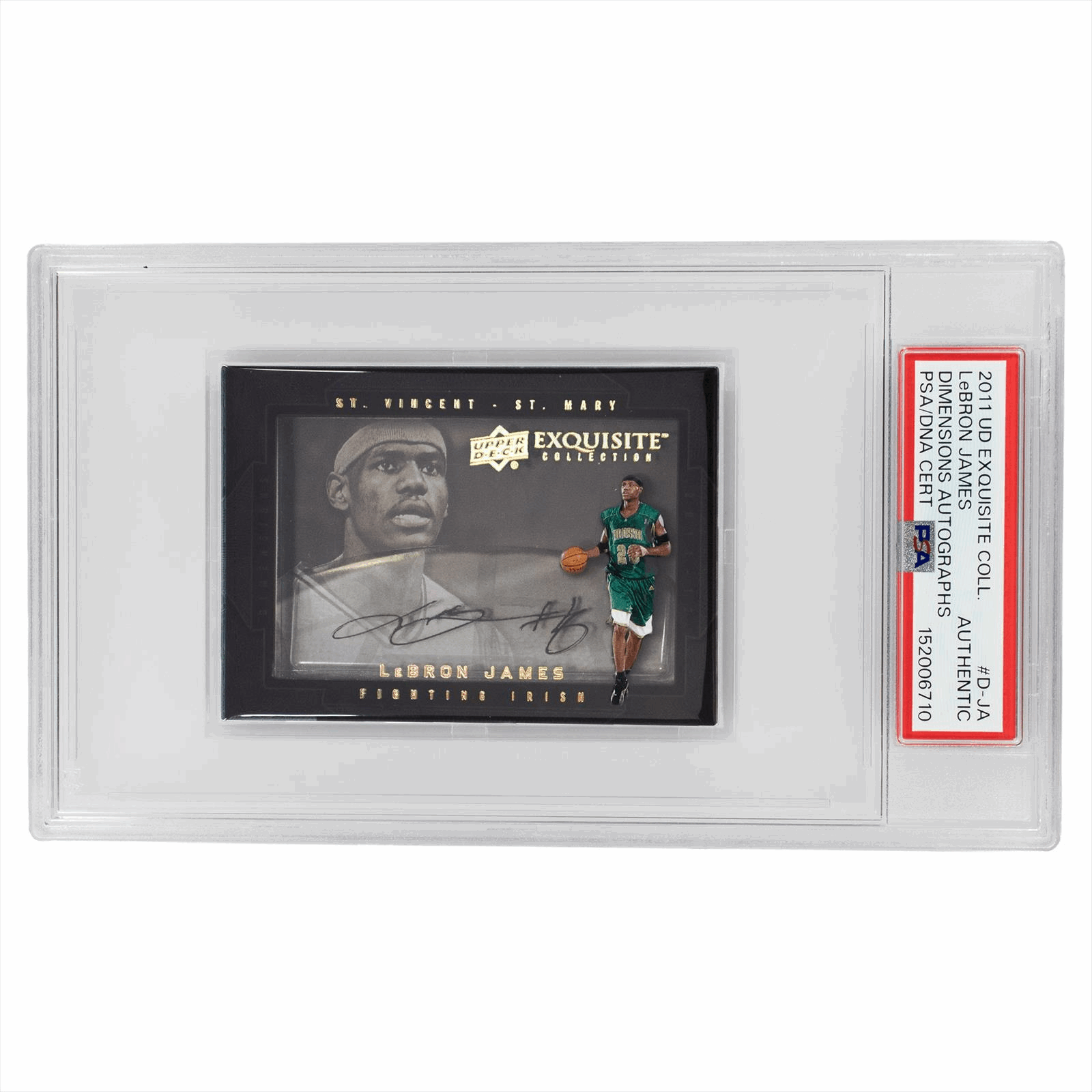 2011 Upper Deck Exquisite Collection Dimensions Autographs LeBron James #D-JA PSA AUTHENTIC Cert #152006710